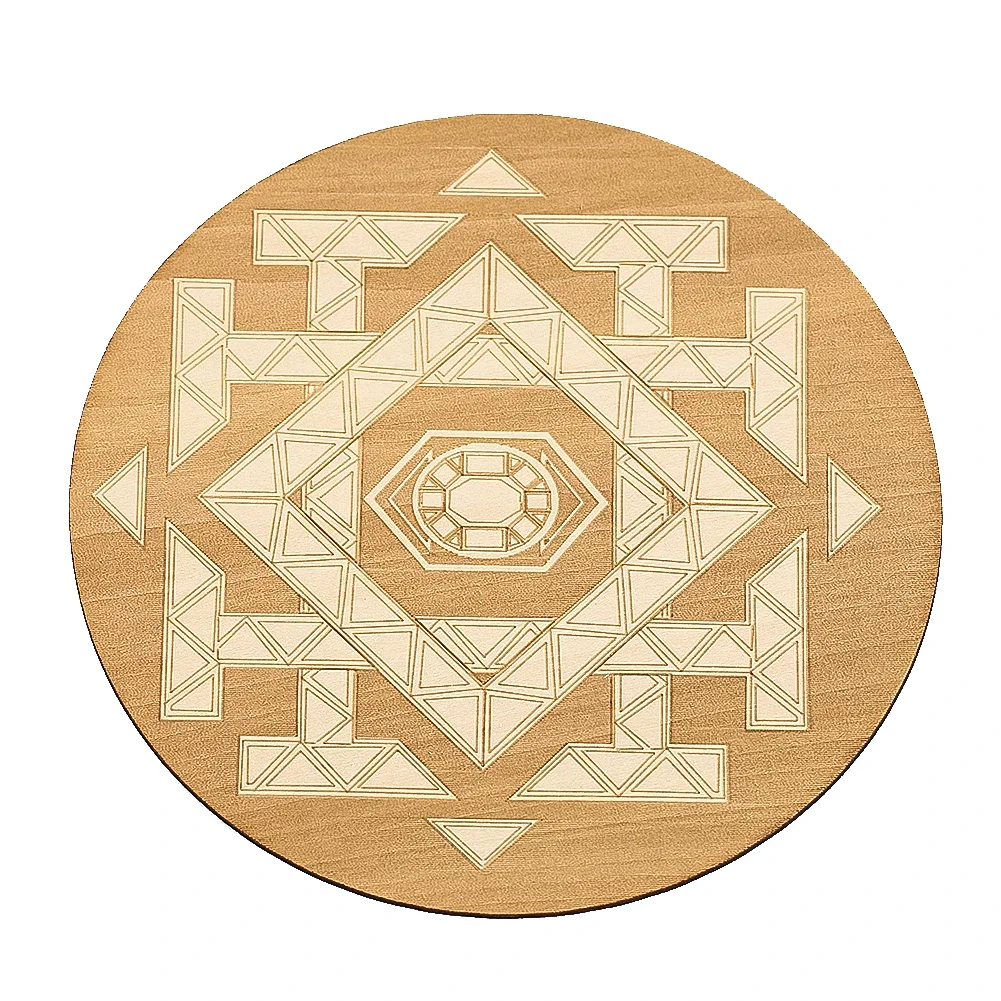 Metatrons Cube Wooden Board Crystal Grid Display Plate Mysterious Sacred Geometry Yoga Meditation Witchcraft Decorative Board
