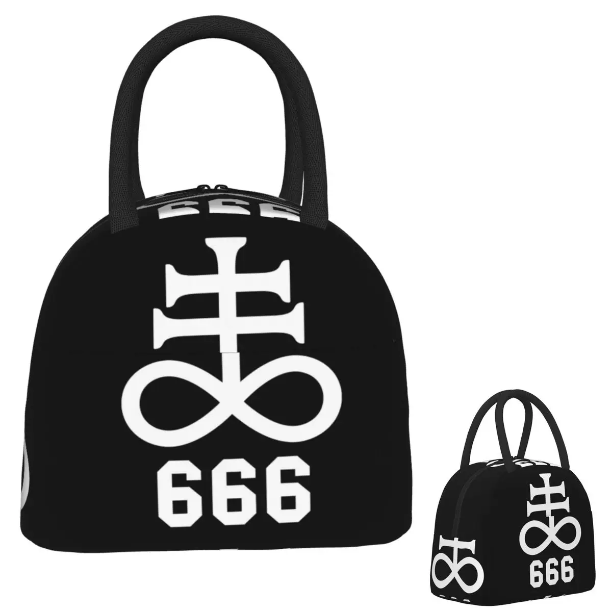

Leviathan Cross Satan 666 Baphomet Satanic Symbols Lunch Bags Insulated Bento Box Portable Lunch Tote Picnic Bags Cooler Bag