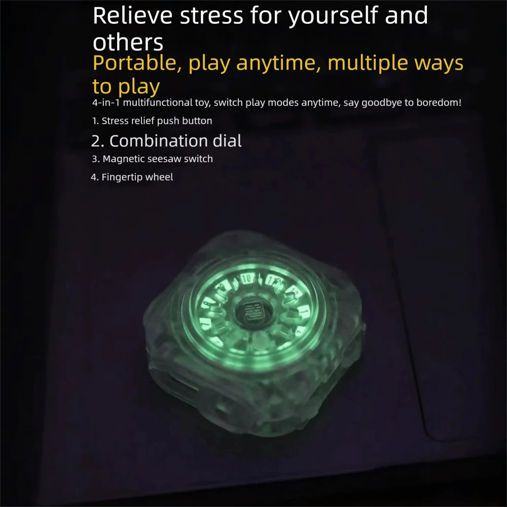 Luminous Fidget Slider Roller Design Push Slider Fidget Spinner Mechanical Structure Noctilucent Reduce PressureToy Office