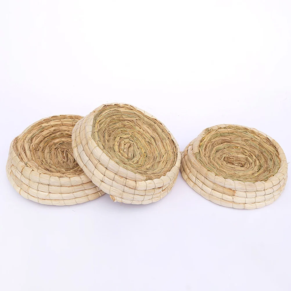 

1pc Pet Breeding Nest Natural Thicken Wear-Resistant Bird Nest For Hamster Pigeon Hatching Incubation Straw Woven Pet