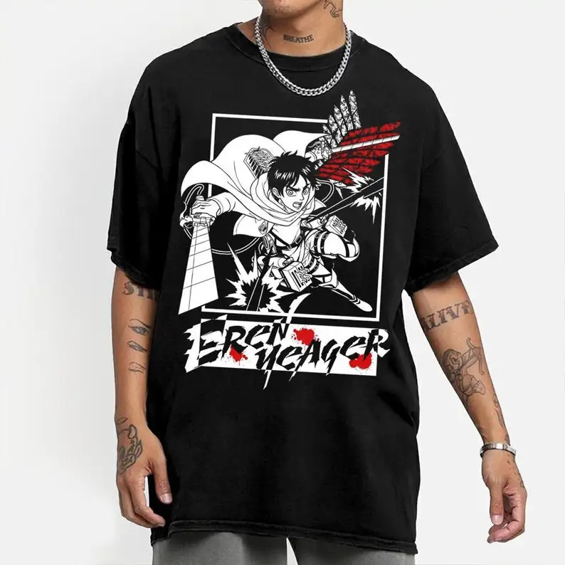 

Eren Yeager Eren Yeager Tshirt,Anime Attack on Titan Attack Titan Anime Manga Anime Lovers A