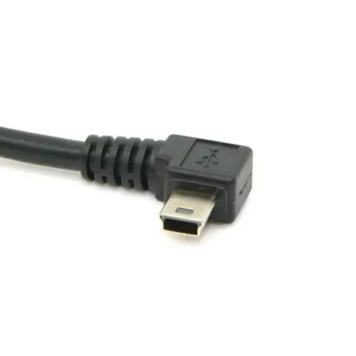 Cablecc-直角ミニUSBタイプbオス-USB 2.0オスデータケーブル、emiフェライトコア、5ピン、90度