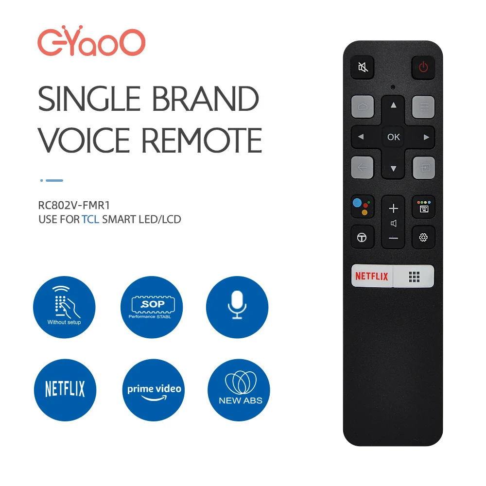 Control remoto de TV por voz RC802V FMR1 para TCL RC802V FUR6 40S6800 49S6500 55EP680