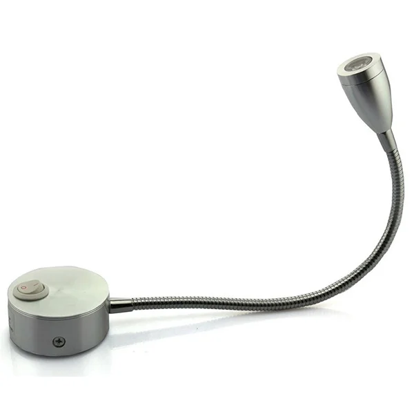 

360-Degree Flexible Arm 3W 200Lm 85-265V Wall Light White Aluminum 30Cm Tube Bedroom Study Desk Lamp Rotating Wall Lamp