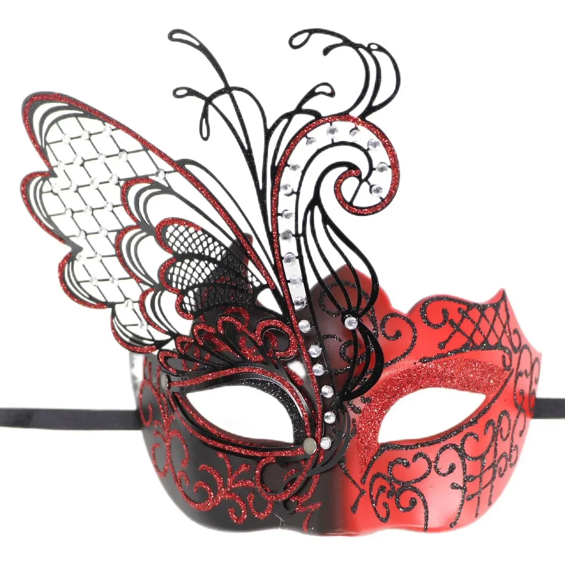 Masque de masade de luxe de papillon de fer en métal pour des femmes sexy, masques de boîte de nuit, Halloween, carnaval, spectacle de Pâques, fête