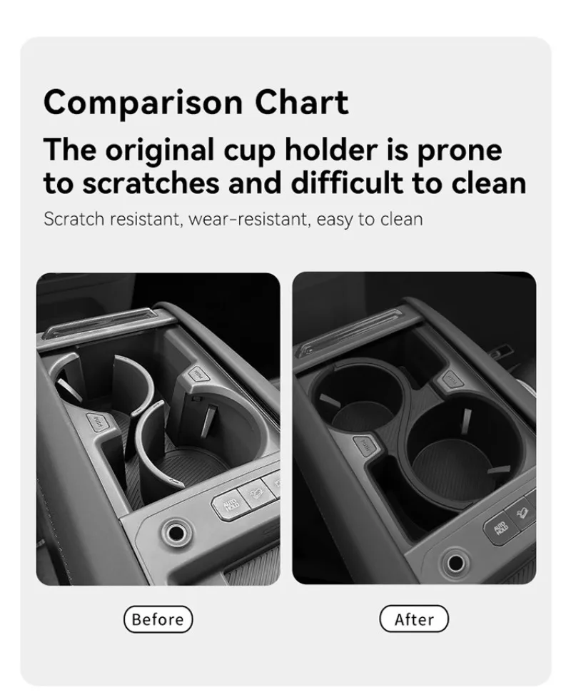  Auto Wasser Tasse Halter Für KIA EV9 2024-2025 Zentrale Steuerung Ablage Wasser Tasse Halter Aufräumen Autos innen Zubehör – Detail 2