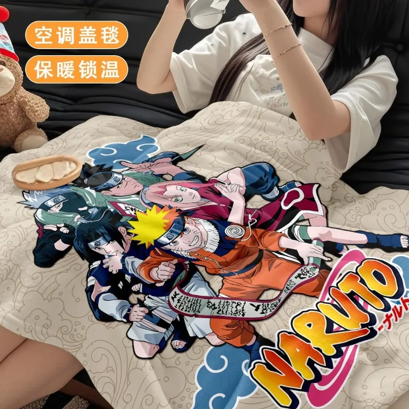 Naruto Uzumaki Naruto Uchiha Sasuke high-quality anime cartoon digital print thick soft warm office air-conditioning blanket
