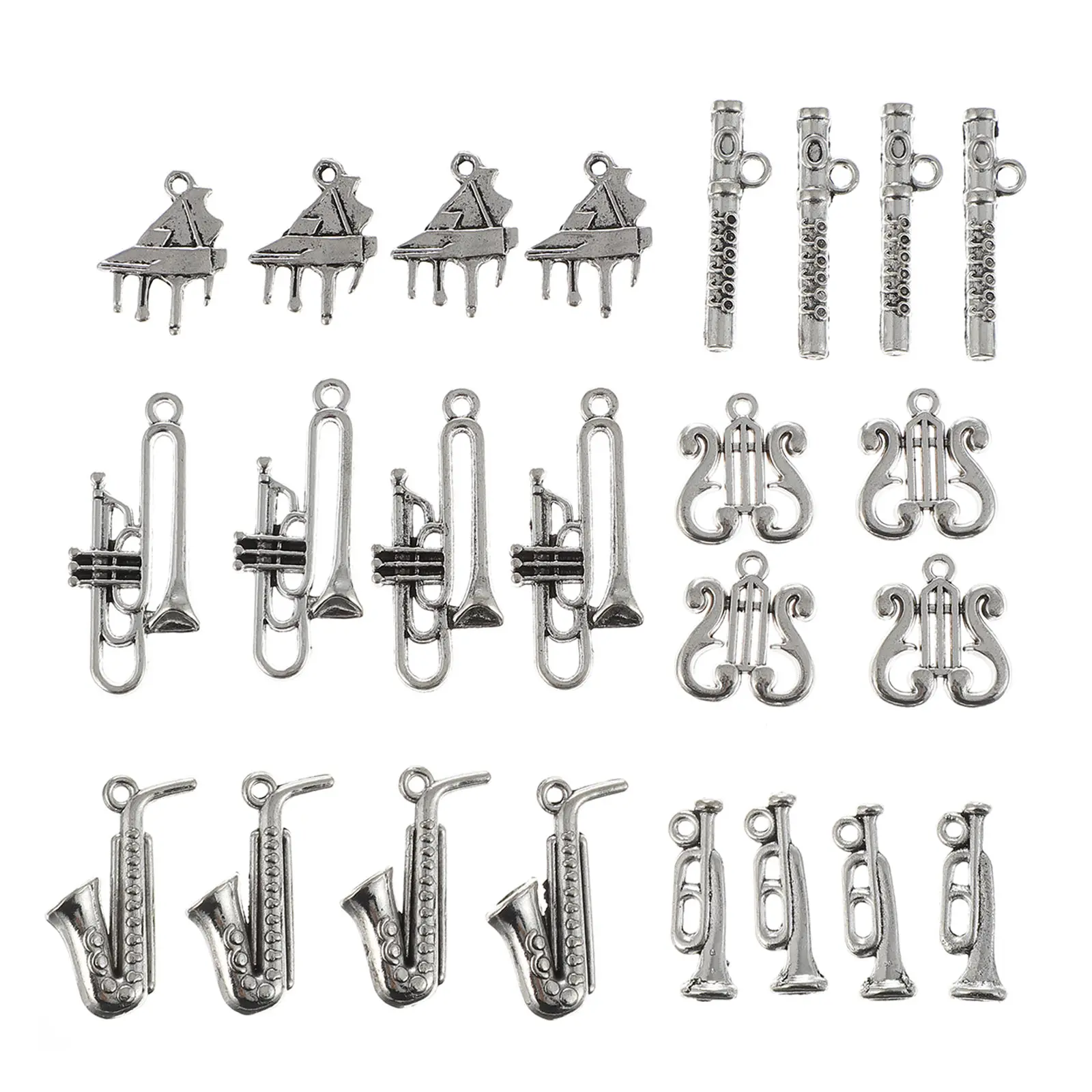 

24 Pcs Retro Alloy Pendants Letter Beads Necklace DIY Jewelry Making Supplies Accessories Bright Color Durability Craft Gifts