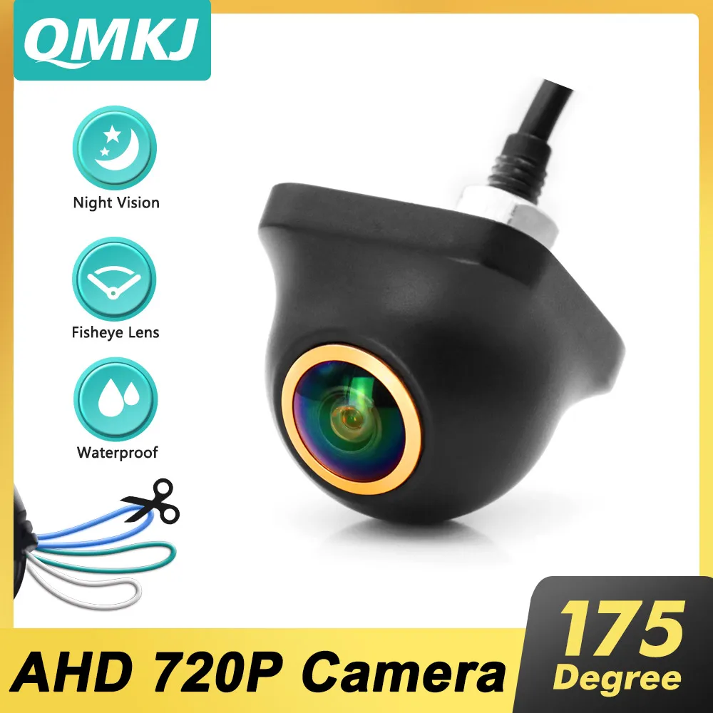 

QMKJ 180 Deg AHD 1080P 1920x1080P Vehicle Rear View Camera Universal Metal Case Korean style Rear View Camera For Android Player