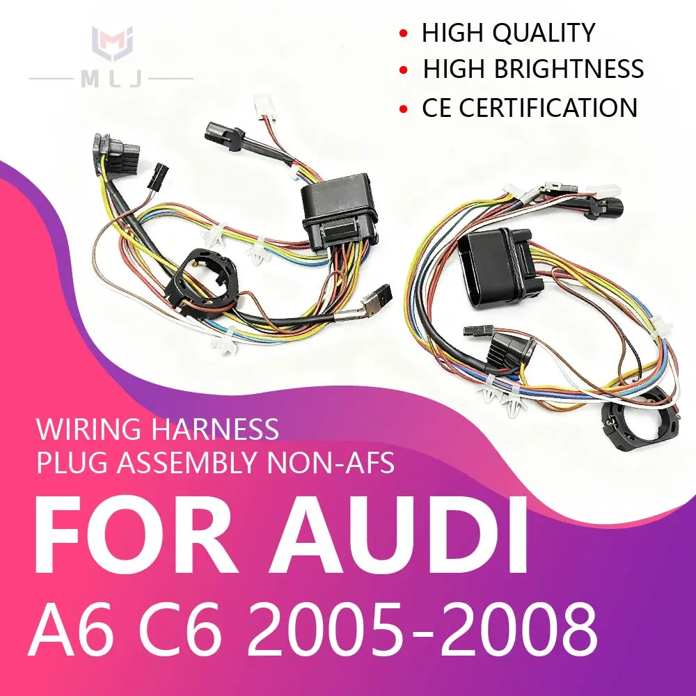 

For Audi A6 C6 2005-2008 DRL Xenon Car Headlight Internal Wire Harsnes Plug Wiring Harness Assembly Non AFS Car Accessories