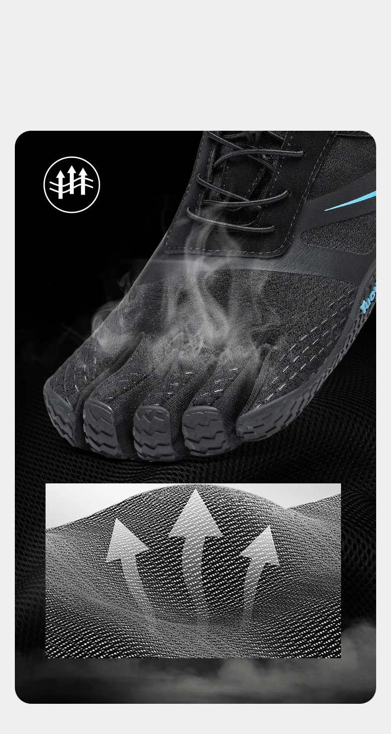 Professionelle Fünf-Zehen-Gym-Trainingsschuhe, Indoor-Sportschuhe, Komfort-Gewichtheber-Trainingsschuhe, Wander- und Watschuhe, rutschfest – Detail 5