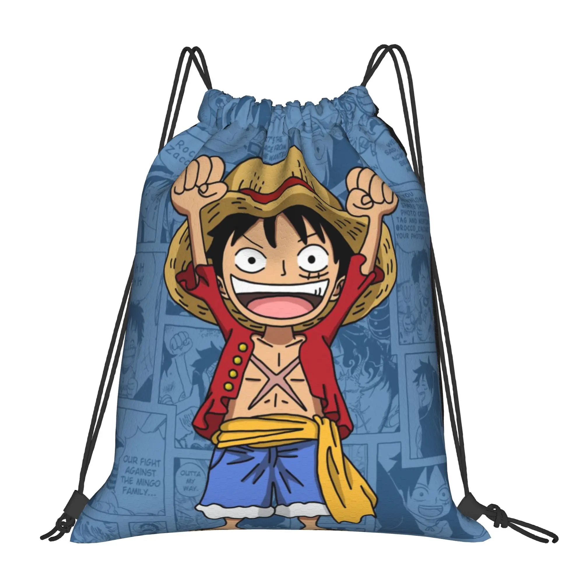 

Милый портативный спортивный рюкзак-мешок с завязками для Луффи, для езды на велосипеде, для спортзала, для одежды