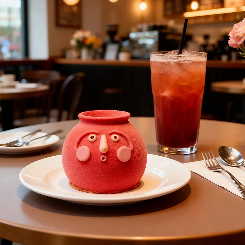 

Human Face Ceramic Style Mousse Cake Silicone Mold - French No-Bake Dessert Mold for Chocolate & Sweet Baking DIY