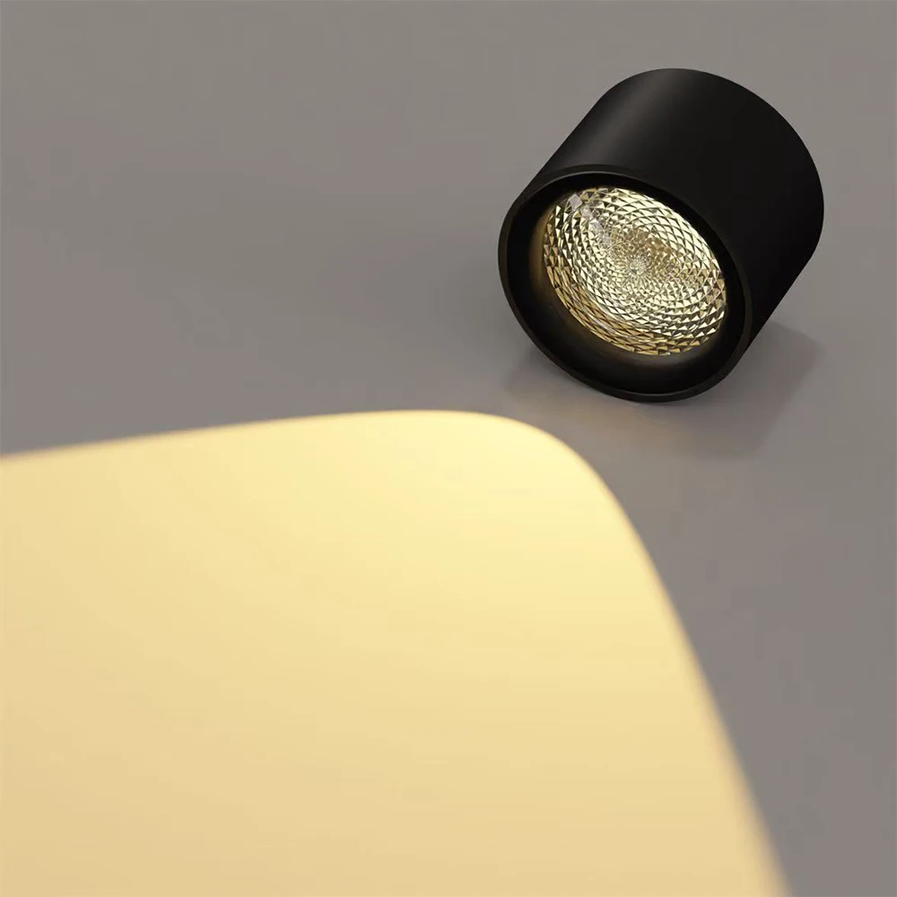 High Luminous Efficiency Curved Surface LED Downlight Surface Mounted Cylindrical COB Spotlight Dimmable Spotlight AC90-260V