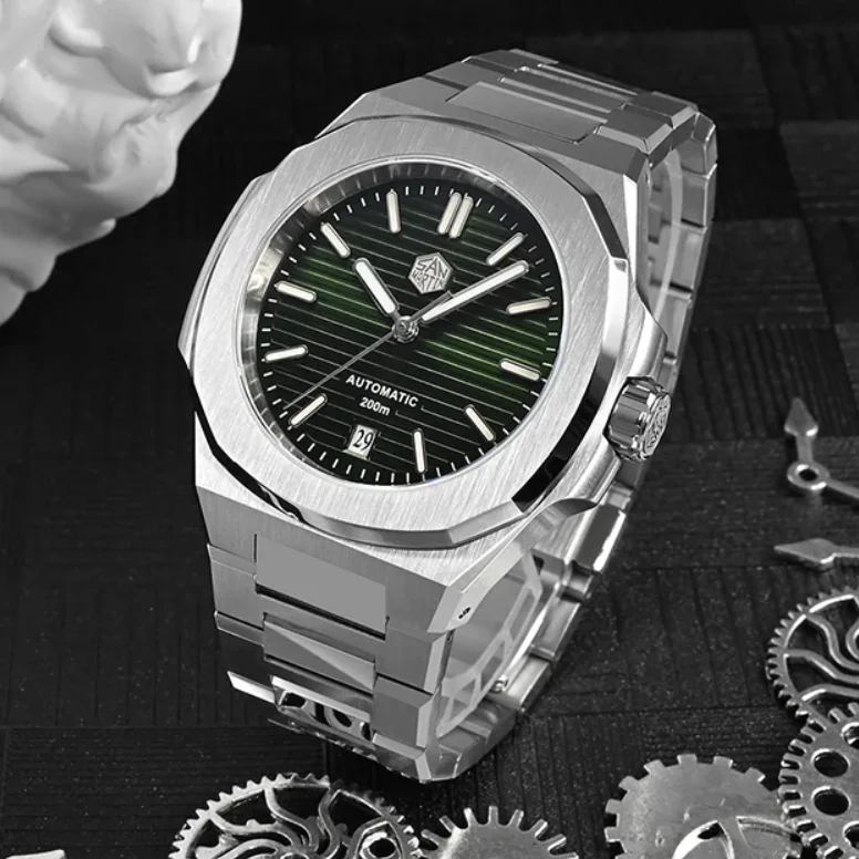 San Martin Men Automatic Watch 43mm Mechanical Wristwatch 20ATM Waterproof BGW-9 Luminous Sapphire PT5000 SW200