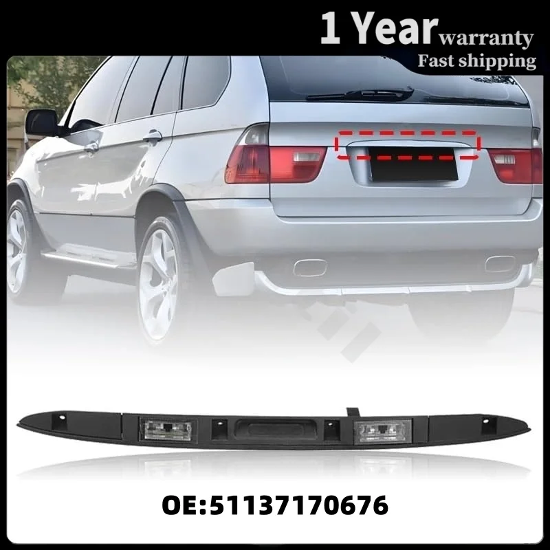 

51137170676 Boot Trunk Lid Rear Handle Grip Tailgate Release Switch with Key Button for BMW X5 E53 2001 2002 2003 2004 2005 2006