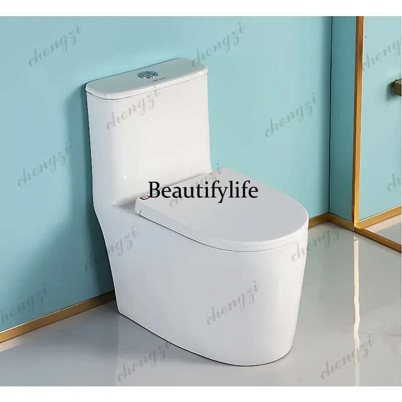 Lipless toilet Household flush siphon high-impact toilet