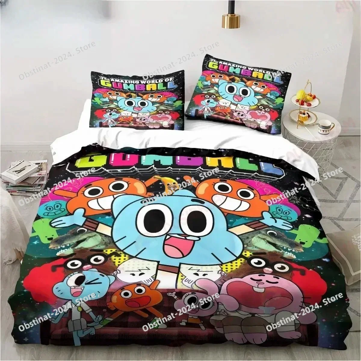 Cartoon The Amazing World Printed Bed Set Duvet Cover Pillowcase Bedding Set Bed Linen Sheet Quilt Cover Full Queen King Size