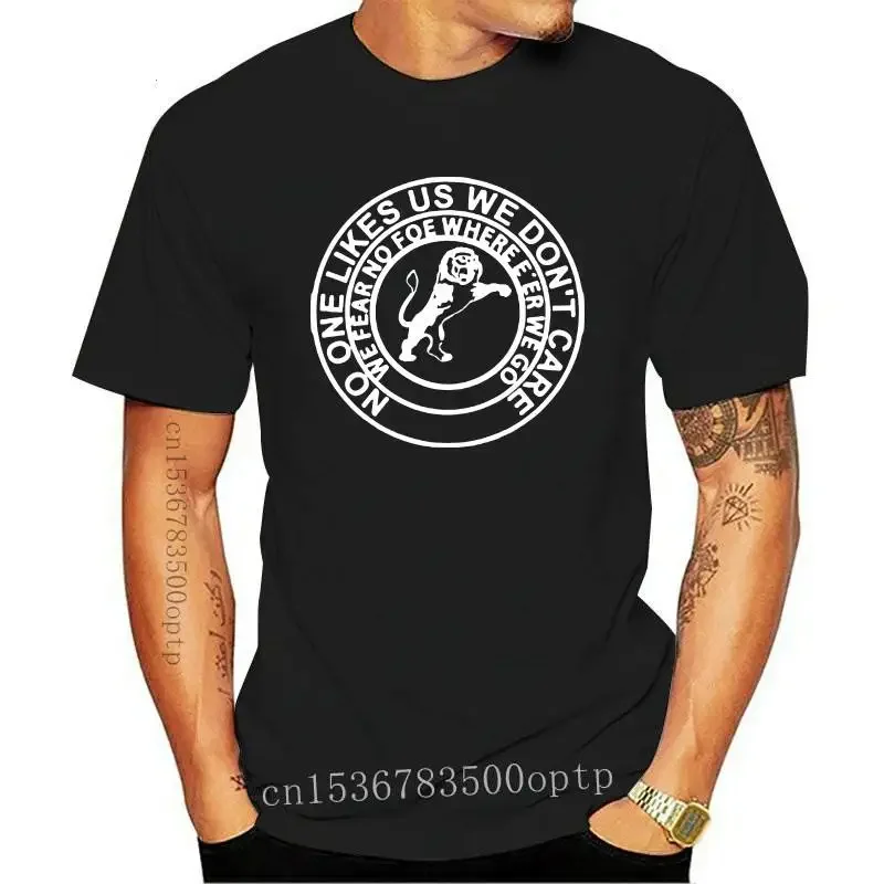 New Millwall Hooligans T-shirt Men Round Neck Short Sleeves Cotton T-shirt in Black