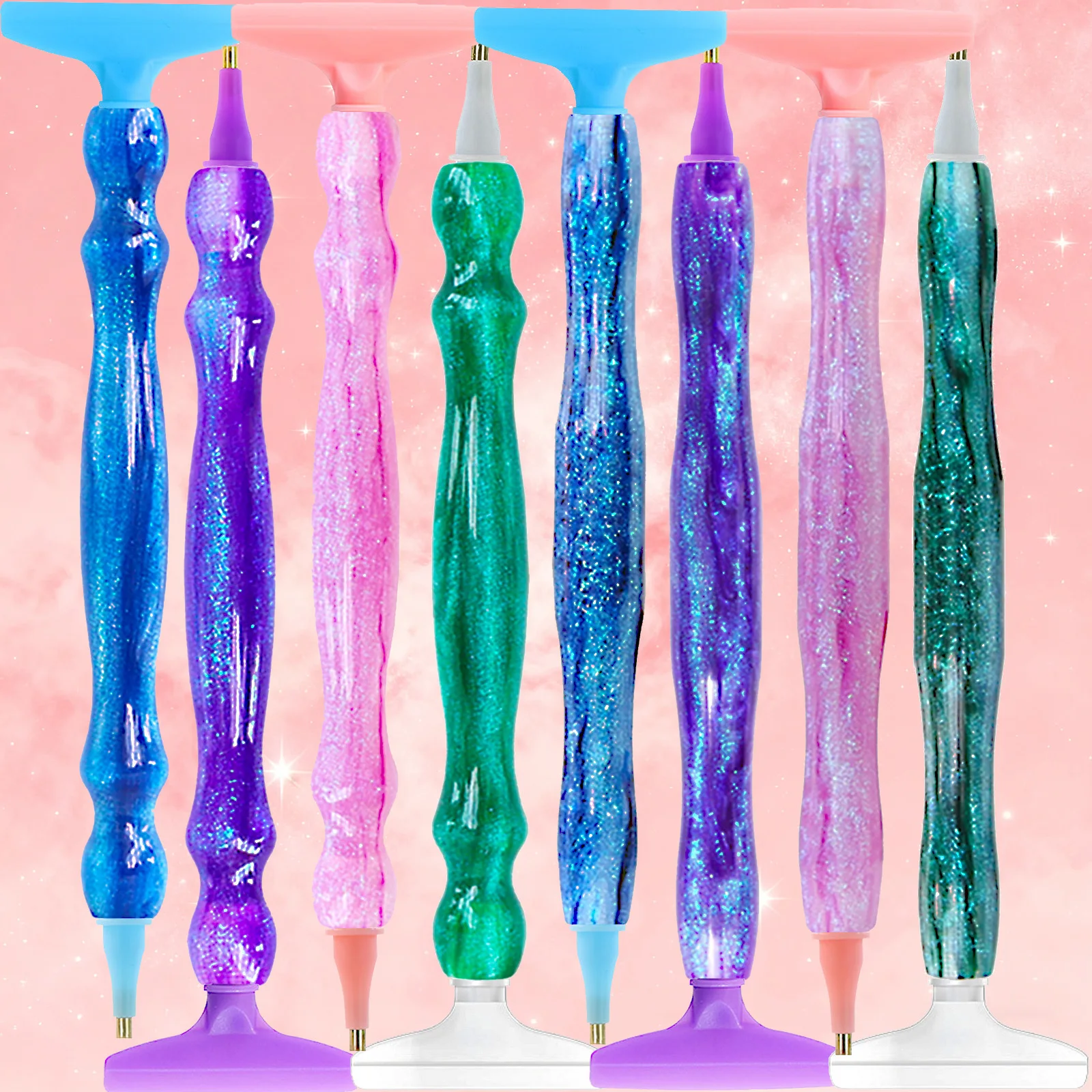 5D الراتنج الماس اللوحة القلم مع 7 قطع البلاستيك استبدال رؤساء القلم نقطة الحفر أقلام DIY بها بنفسك الحرف الفنية الماس اللوحة #4