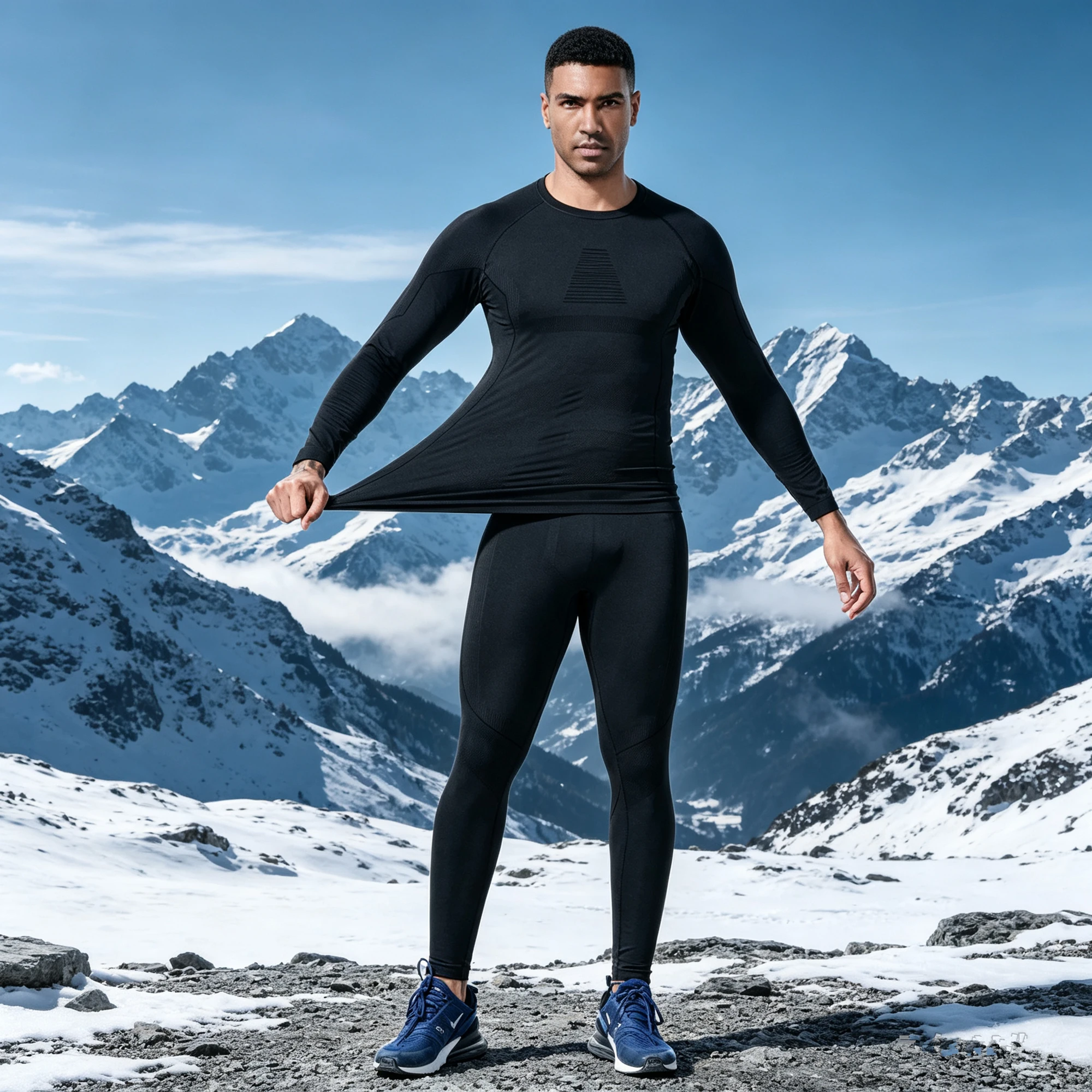 Men's Compression Running Set Skiing Skating Warmer Fitness Tracksuits Pants Underwear Tights Sport Hiking Sportswear Clothing