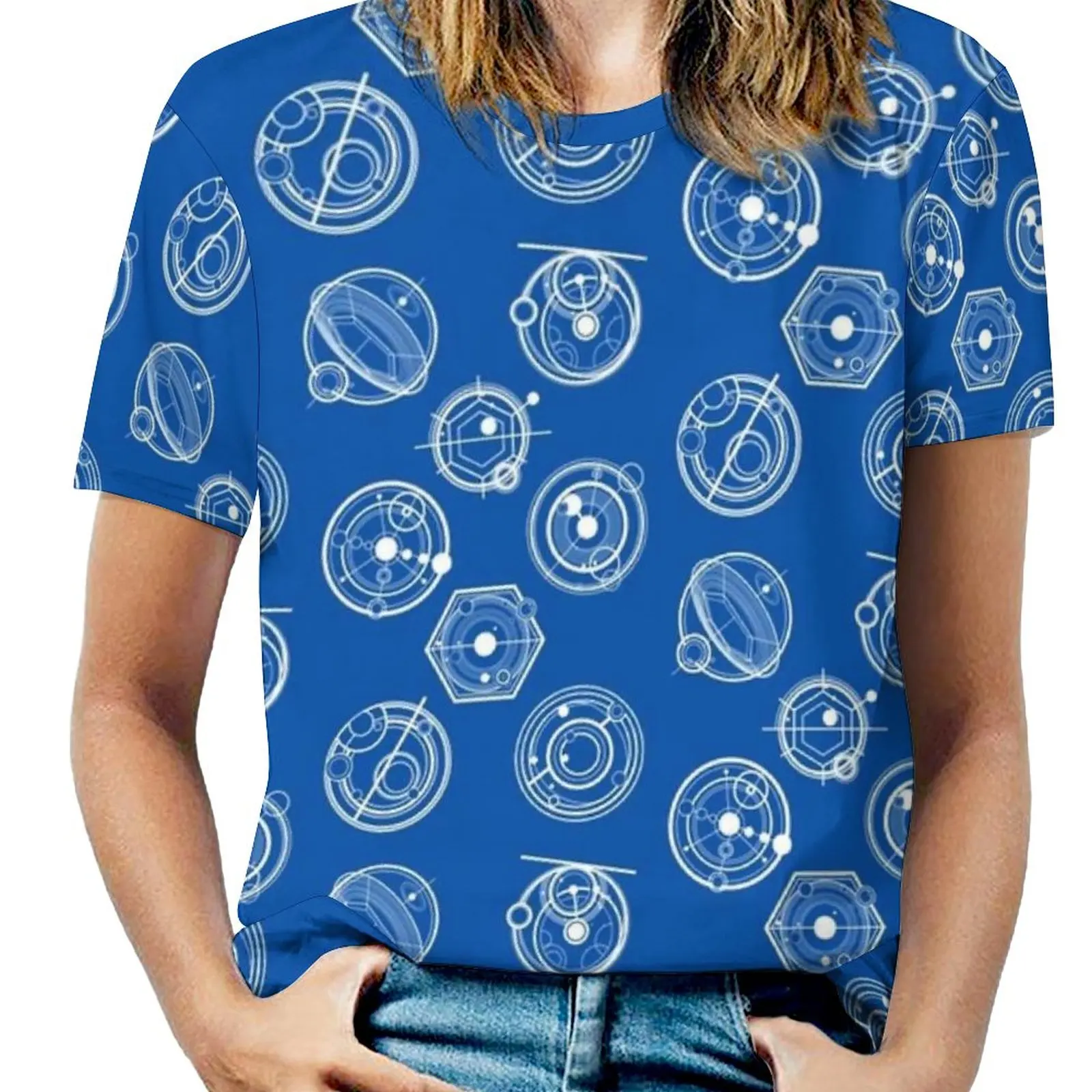 Gallifreyan Mix 2 Woman'S T-Shirt Spring And Summer Printed T Shirts Crew Neck Pullover Top Gallifreyan Gallifrey Who Tardis