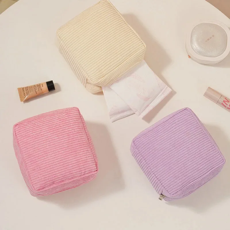 Portable multifunctional Toiletry Bag Sanitary Pad Pouch Pad Pouch Cute Cosmetic Storage Pouch Women Small Makeup Bag Cable Case
