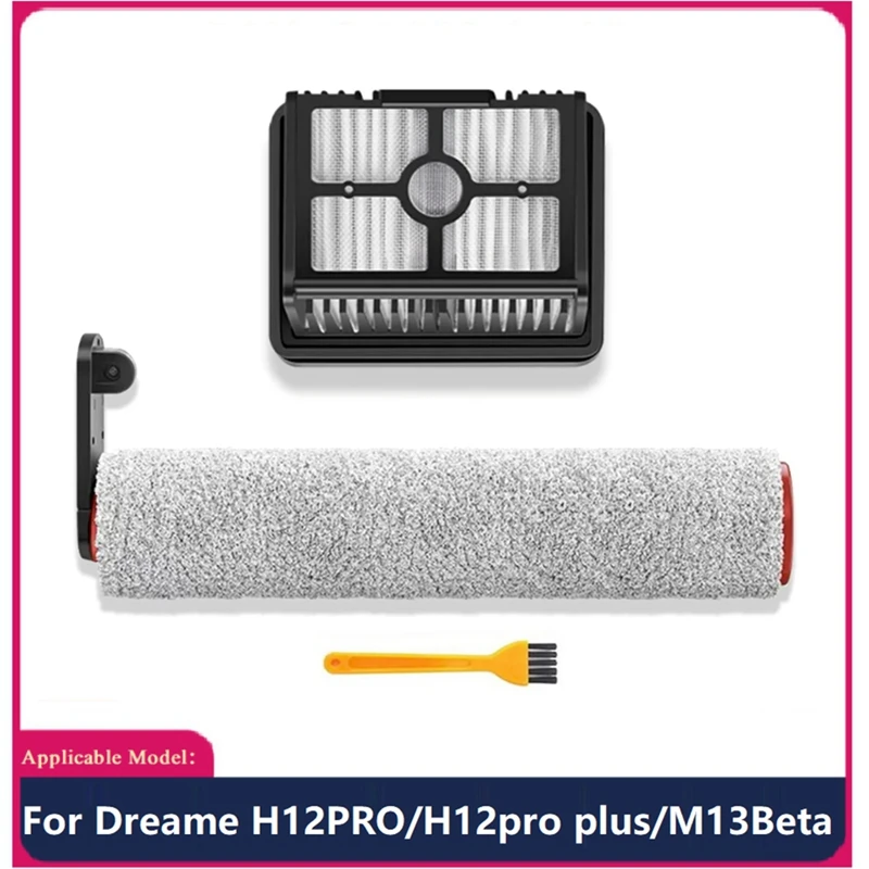 3PCS For Xiaomi Dreame H12PRO/H12pro Plus /M13beta Floor Scrubber Machine Rolling Brush Hepa Filter Home Replacement