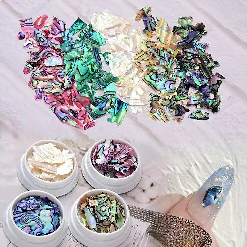 อุปกรณ์ตกแต่งเล็บรูปทรงหอยนางรมขนาดใหญ่ สำหรับงานศิลปะบนเล็บผู้หญิง ลายเปลือกหอยธรรมชาติไล่เฉดสี บางเฉียบ ระยิบระยับ รูปทรงไม่สม่ำเสมอ