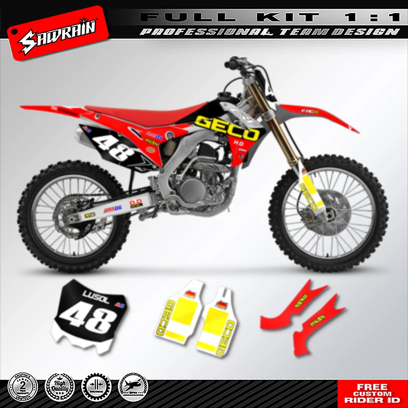 

Sawrain Custom Motorcycle Graphics Decal Stickers Kit For HONDA CRF250R CRF 250R 2014 2015 2016 2017 CRF450R 2013 2014 2015 2016
