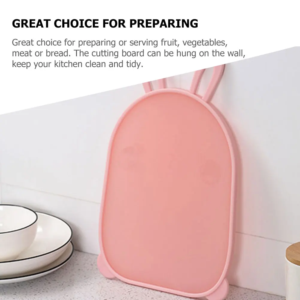 

2 Pcs Children's Food Cutting Board Dinosaur Rabbit Design Double Sided Plastic Boards Non Slip Fruit PP Kitchen Tool for home