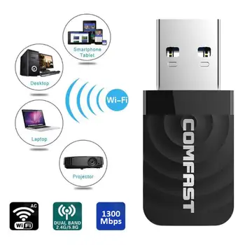 Comfast 1300Mbps USB 3.0 Wifi adaptér 802.11AC 2.4G/5GHz dvoupásmový bezdrátový síťový adaptér PC notebook stolní WiFi anténa přijímač 10 nejlepší prodej USB WiFi anténa - №10