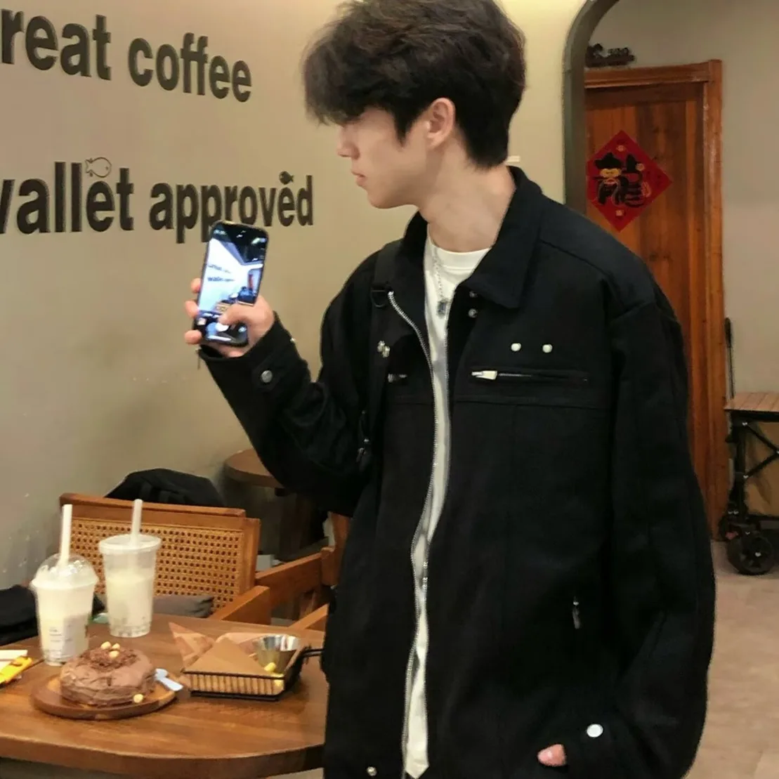 

Loose Men's Workwear Jaet Autumn Winter plus Size 250 Pou American Sle Pilot Coat Casual Cool Design Couple's Jaet