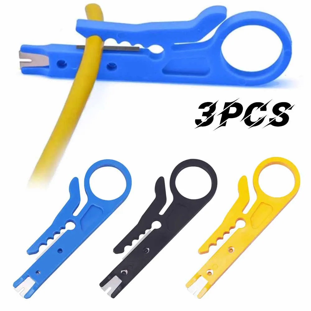 3PCS Mini Crimping Tool Set for Stripping and Cutting UTP STP Data Cables Essential Hand Tool for Cable Installation
