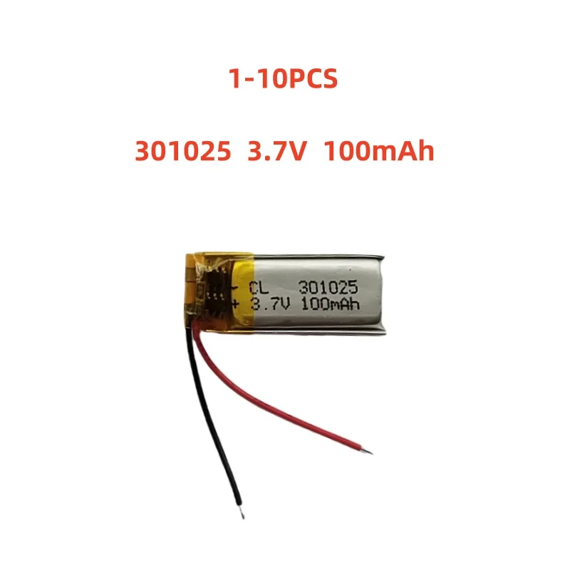 

301025 3.7V 100mAh Small Size Lipo Rechargeable Battery Lithium Polymer For MP3 Bluetooth MID headset headphone video pen