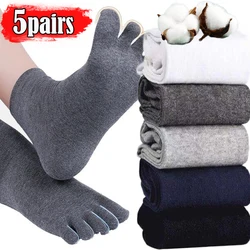 5pairs Unisex Five Toe Socks for Men Women Five Finger Socks Breathable Cotton Stockings Sports Running Black White Grey Sox