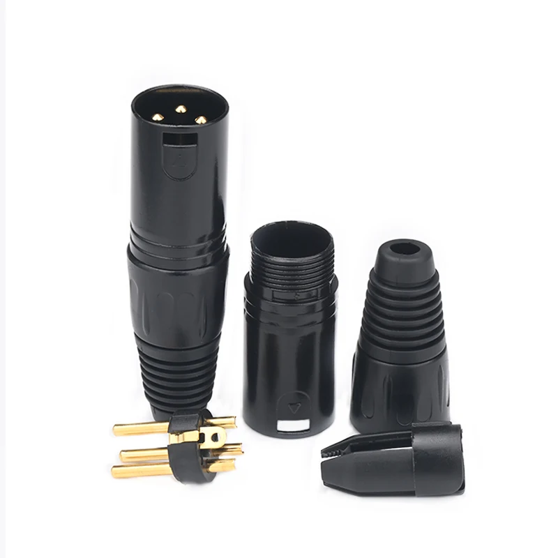 8PCS HiFi XLR Plugs High Quality 3Pin Gold Plated Male and Femal XLR Connector for XLR Cable Solder