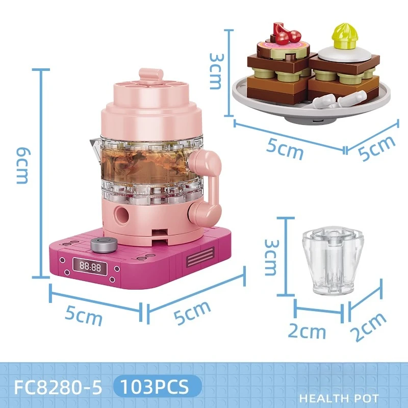 Sembo mini blocos de construção de computador, criativo, moderno, câmera montada, brinquedo educacional, modelo de fritadeira de ar, ornamento de mesa, presente