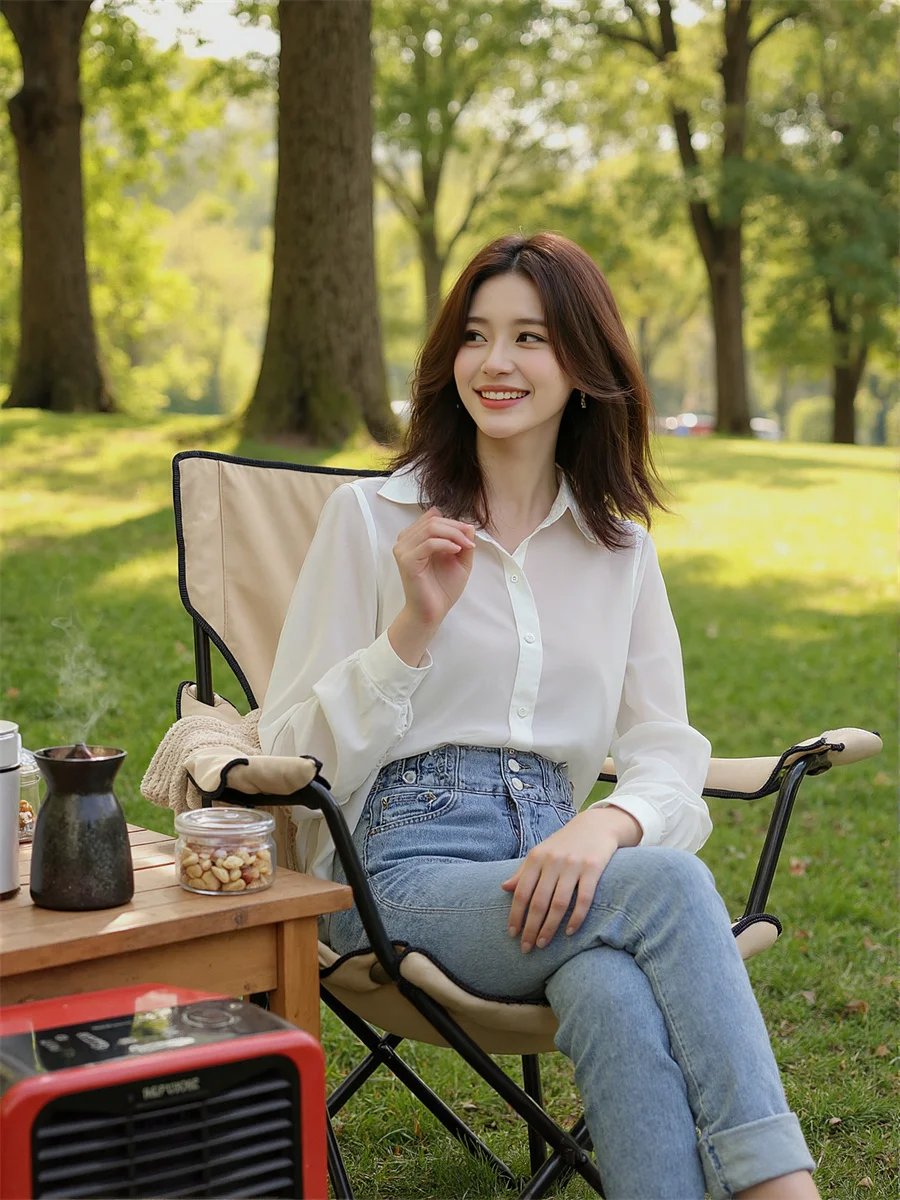 백리스 펄 셔츠 한국 스타일 블라우스 여성용 겨울 올매칭 아름다운 캐주얼 스퀘어 핑크 텍스처드 인