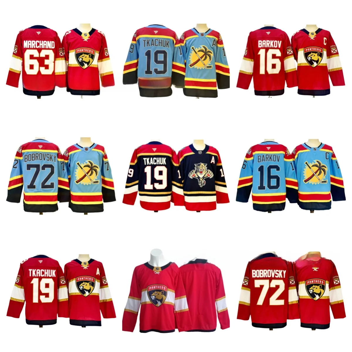 زي هوكي الجليد المطرز لفريق الفهد NHL 16 # 19 # 63 # 72 #   نسخة فارغة قابلة للتخصيص من ألياف البوليستر ملابس رياضية