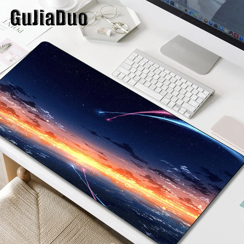 

GuJiaDuo Comic Night Mouse Pad Office Laptop Table Pad XXL Gamer Speed Anti Slip Anime Mousepad Gaming Room Accessories Carpet