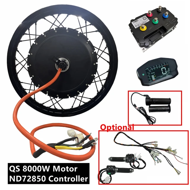 NBpower/QS273 V3 72v 8000W Ebike kit 150mm Dropout Motorcycle Electric Bike  Motor Wheel with ND72850 Controller DKD Display - AliExpress 18