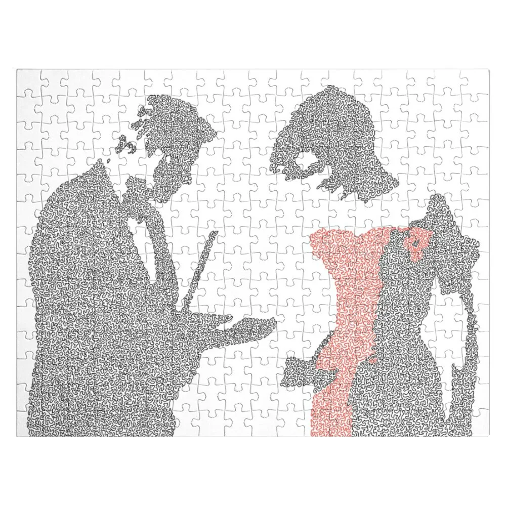 

Pretty woman scene made up of small curved shapes Jigsaw Puzzle Personalized Gifts Christmas Gifts