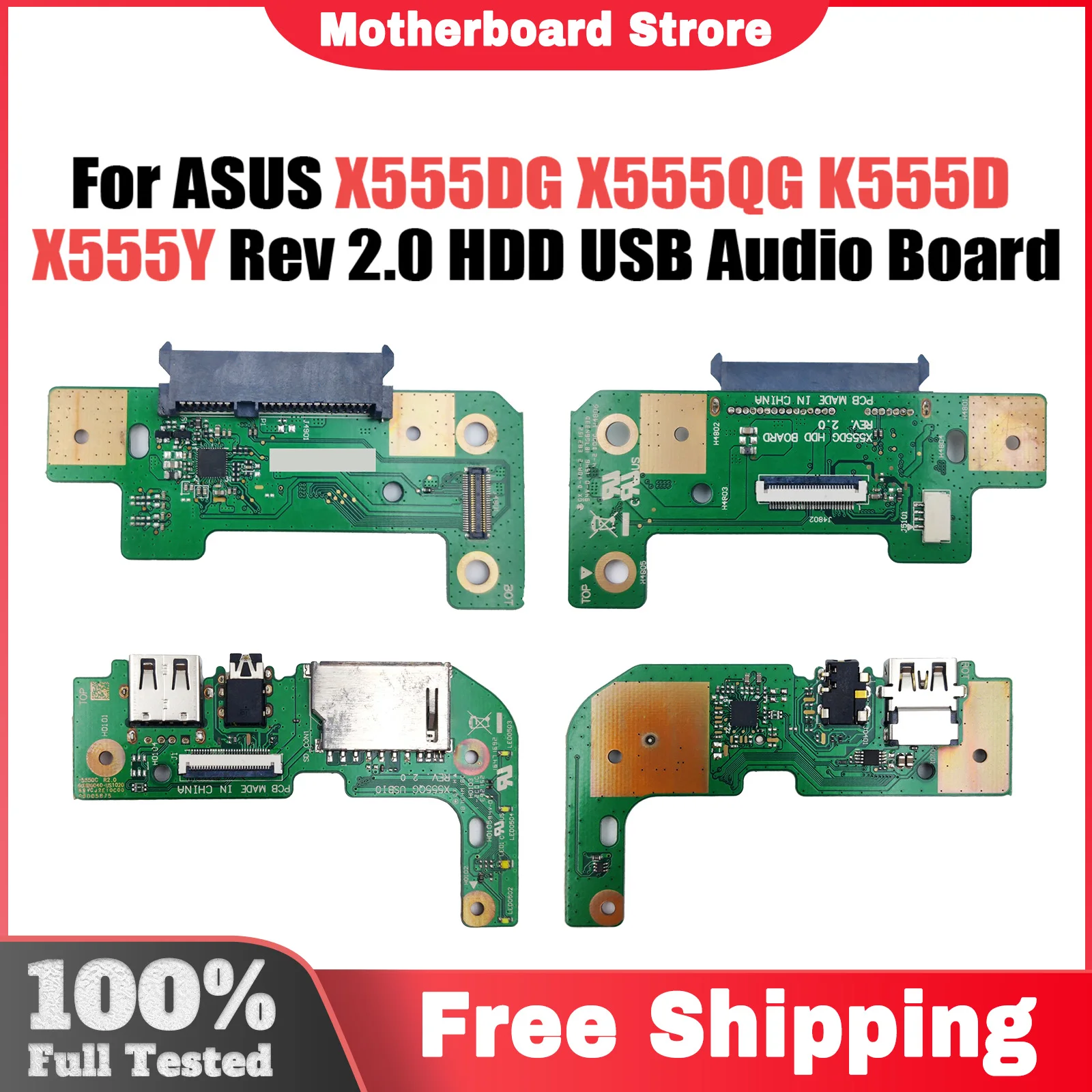 For Asus X555DG X555QG Series HDD Hard Disk Drive USB Audio Board K555D X555Y X555B REV:2.0 100% Tested Fast Ship