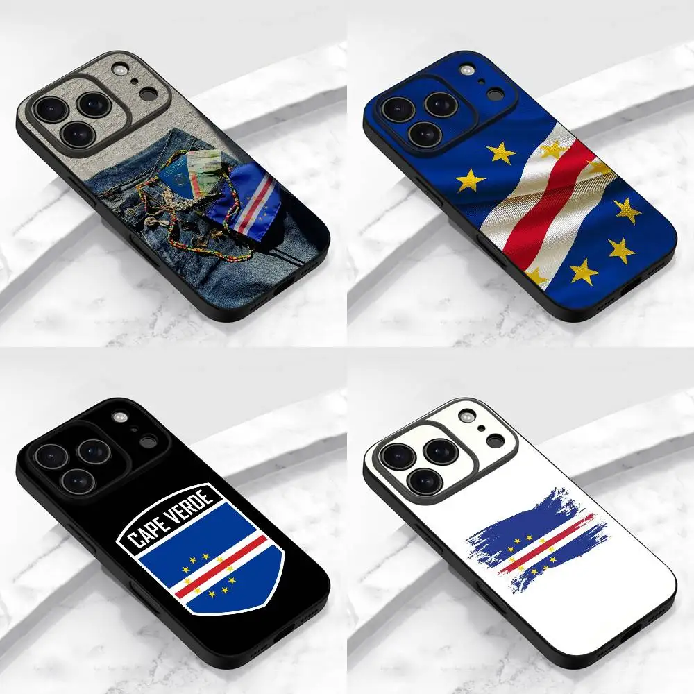 أفريقيا كيب فيردي جواز السفر العلم جراب هاتف آيفون 15,16,12,14,13,11,17,Pro,Max,Plus,E,Air,غطاء أسود صغير #1