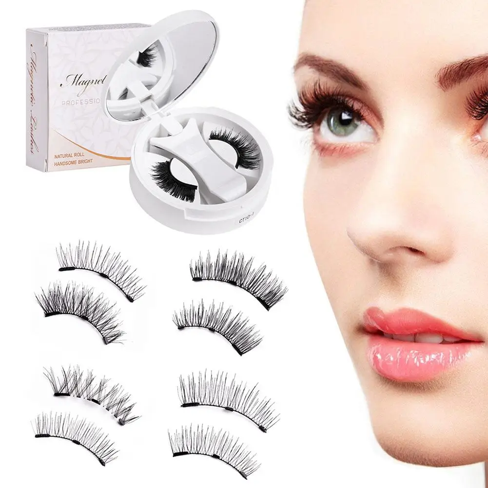 1pcs 3D Dense Magnetic Eyelashes Strong Magnet No Glue False Eyelash Set Reusable Multipack False Eyelashes Kit Easy Wear Makeup