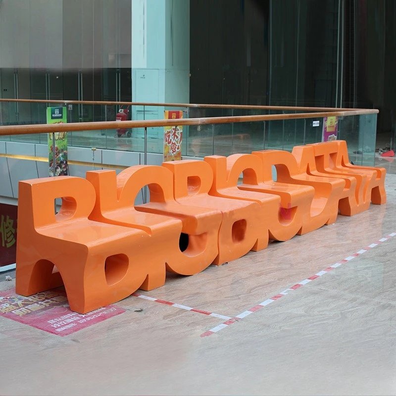 

Large commercial seats in fiberglass shopping malls, letter-shaped public rest areas waiting