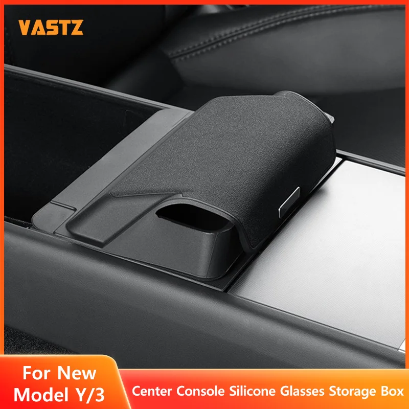 

Органайзер-кейс для очков в центральной консоли для Tesla Model Y Juniper 2025 2026, Model 3 Highland, силиконовый, скрытый, для подлокотника