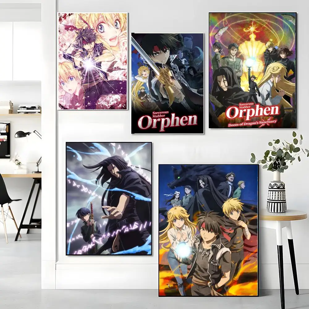 anime S-Sorcerous Stabber Orphen-N Painting Calligraphy Boho Botanical Decor for Living Room Elegant Home Style