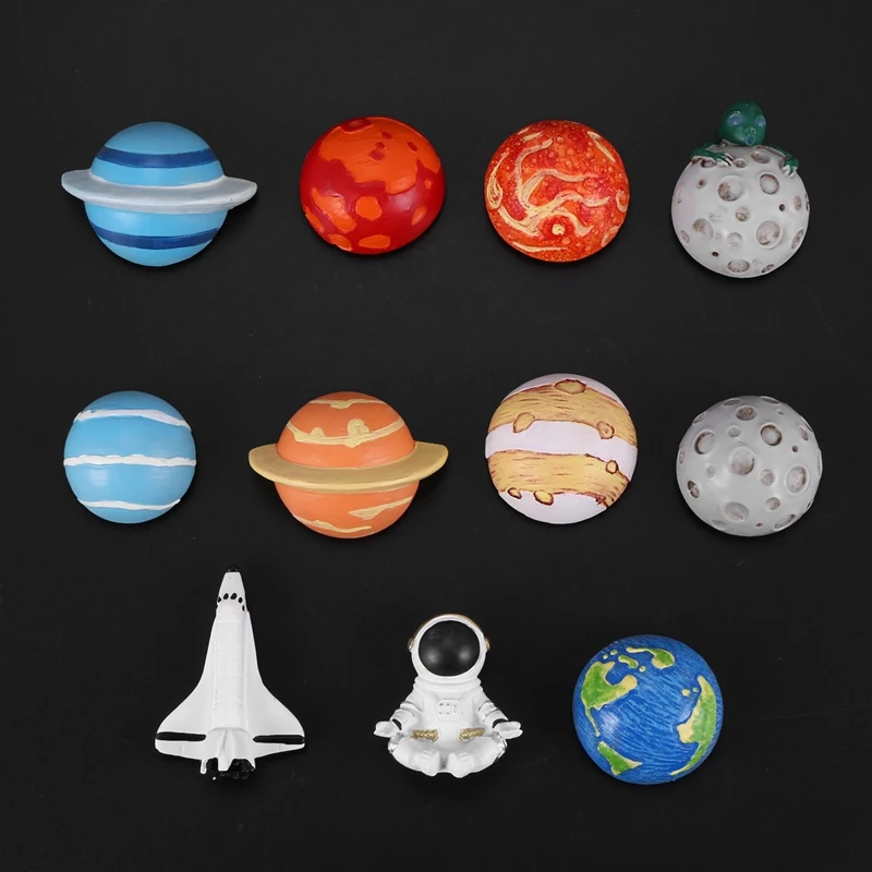 11Pcs Magnetic Sticker Astronaut Refrigerator Magnet 3D Creative Fridge Magnet Home Decoration Space Shuttle Magnet